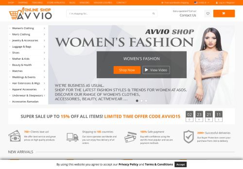 لقطة شاشة لموقع AVVIO SHOP
بتاريخ 29/05/2021
بواسطة دليل مواقع آوليستس