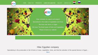 لقطة شاشة لموقع Hitac Trading & Exporting Vegetables & Fruits - شركه هيتاك للتجاره
بتاريخ 22/09/2019
بواسطة دليل مواقع آوليستس